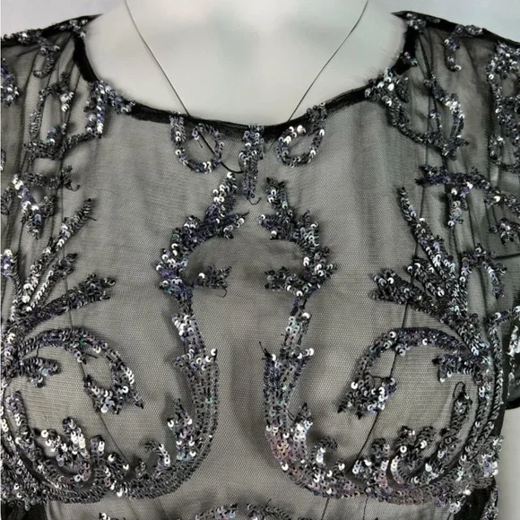 RARE Couture Libertine Embellished Black Sequin Top L - Picture 2 of 13
